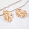 New, creative big flower alloy earrings, temperament metal petal geometric earrings