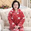 Three-layer Thickened Fleece Padded Pajamas Women's Winter Coral Fleece Extra Thick Hunan Loungewear