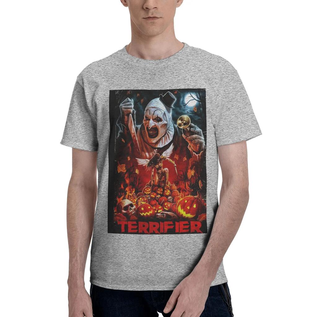 Terrifier Horror Poster 100 Cotton TShirt Mens Classic T Shirts Men Round Neck Short Sleeve S6XL