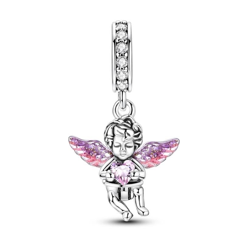 

100% Copper Cupid Angel Wings Arrow Red Wine Sweet Charms Beads Pendants Fit 3Mm Bracelets Diy Fine Jewelry Making