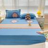 Romantic Love Bow Pattern Fitted Sheet Set Skin-friendly Breathable 3Pcs Mattress Cover with Elastic Band Queen Size Bedding Set