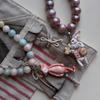14K Gold Animal Series Pearl Star Pendant with DIY Drip Oil Color