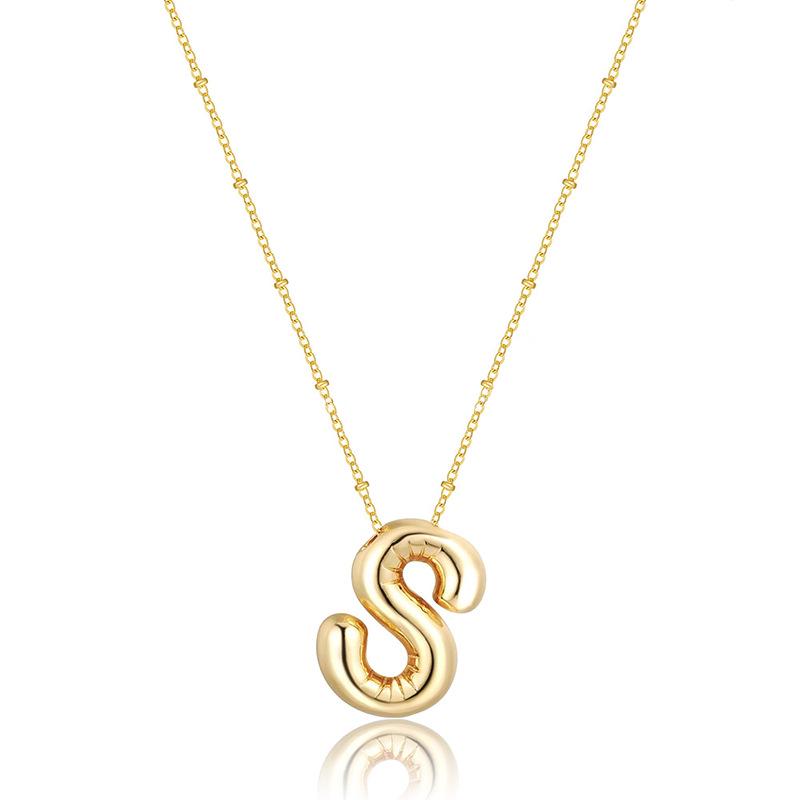 Glossy Titanium Steel Alphabet Necklace for Women - Non-fading, High-grade Letter Pendant On Clavicle Chain