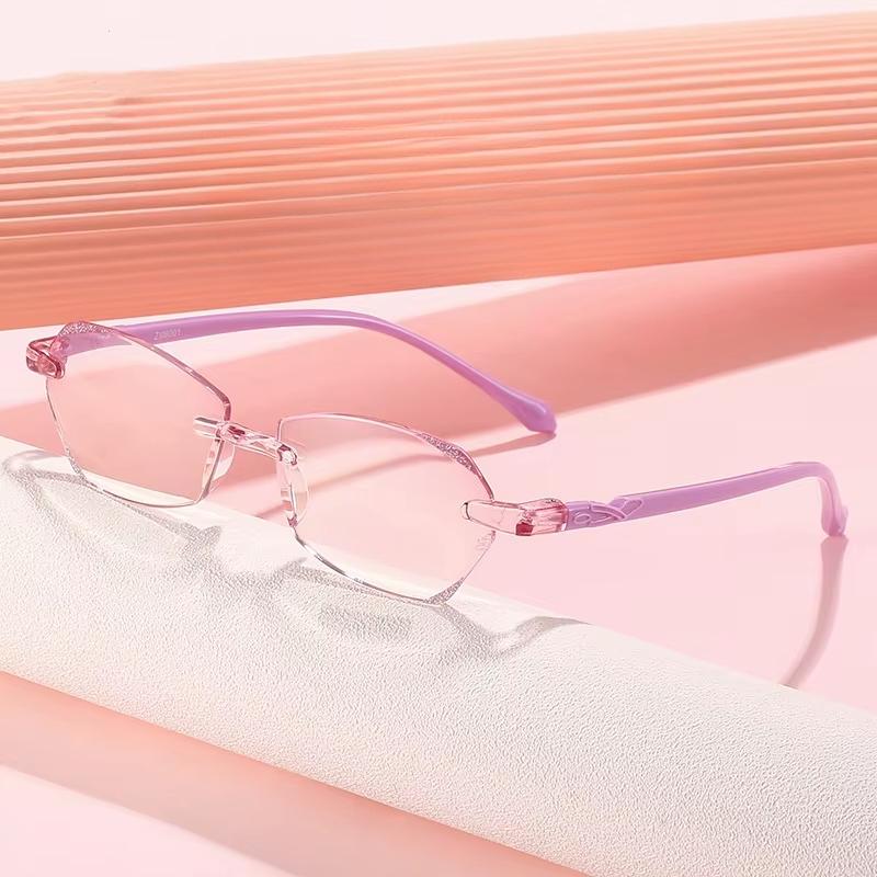 Fashion Ultra Light Women Diamond High Definition Anti Blue Light Reading Glasses Integration Design Presbyopia Eyeglasses