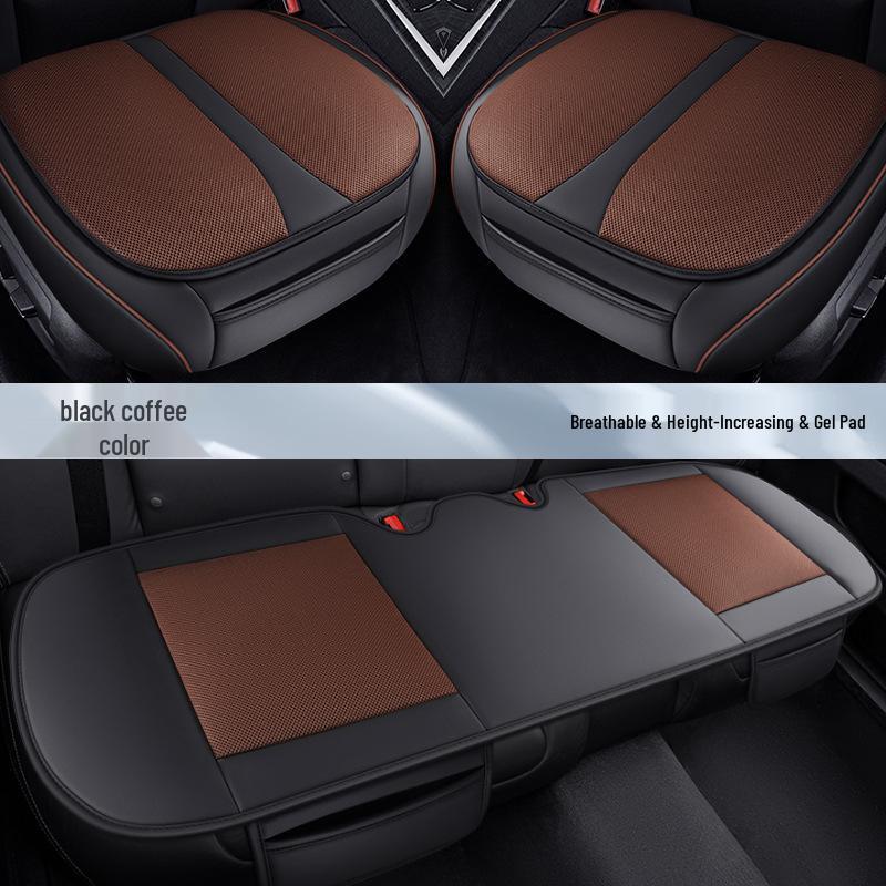 Leather & Gel Car Seat Cushion - Universal, All-Season Fit for MPVs, Sedans, Trucks, SUVs, Off-Road Vehicles