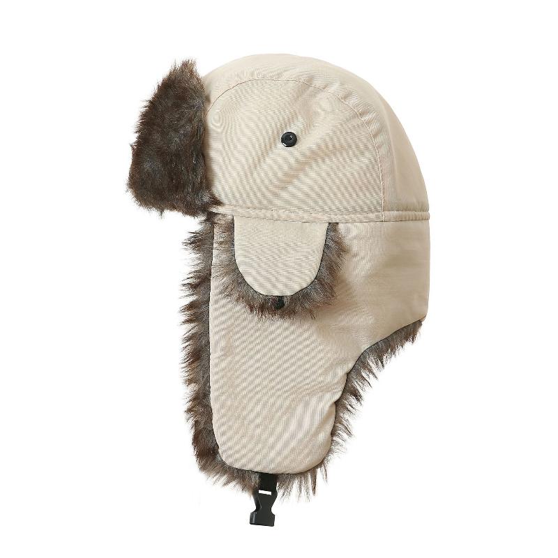 Men'S Warm Soldier Hat Winter Pilot Patrolman Earmuffs Polyester Fiber Warm  Ski Hat Windproof Cold Hats
