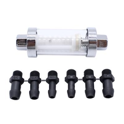 3Celsius8 1Celsius4 5Celsius16 Fittings Gas Glass Reusable Inline Fuel Filter with 6 Hoses Fuel Filter Kit