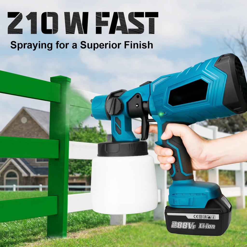 1000ML Electric Spray Gun High Power Cordless Paint Sprayer HVLP Auto Furniture Steel Coating Airbrush For Makita18V Battery pin