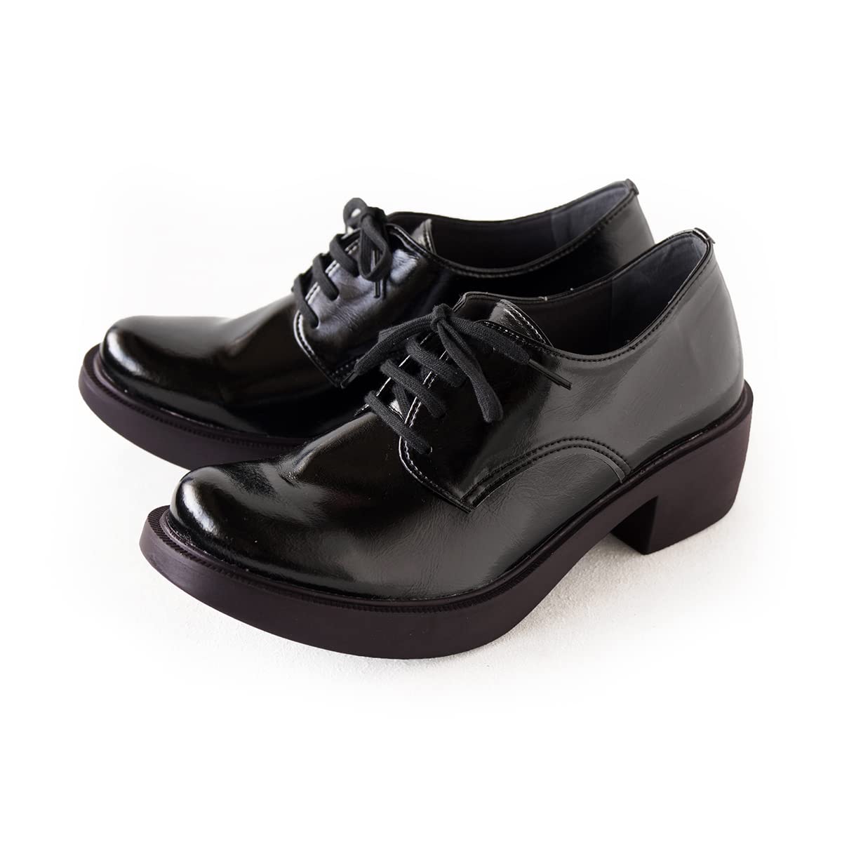 

Belle & Sofa Shiny Wing Lace Mannish Shoes, BONNY, Size 23.5 cm, 3E, Black