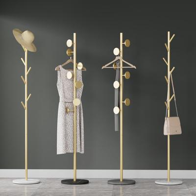 Luxury Metal Coat and Hat Stand with Rock Board for Bedroom or Entryway