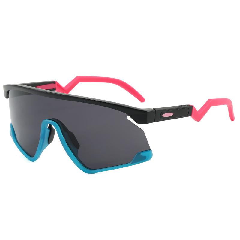 Outdoor sports sunglasses for women, integrated professional cycling glasses for men, hiking and mountaineering windproof goggles9280 Black and blue frame with