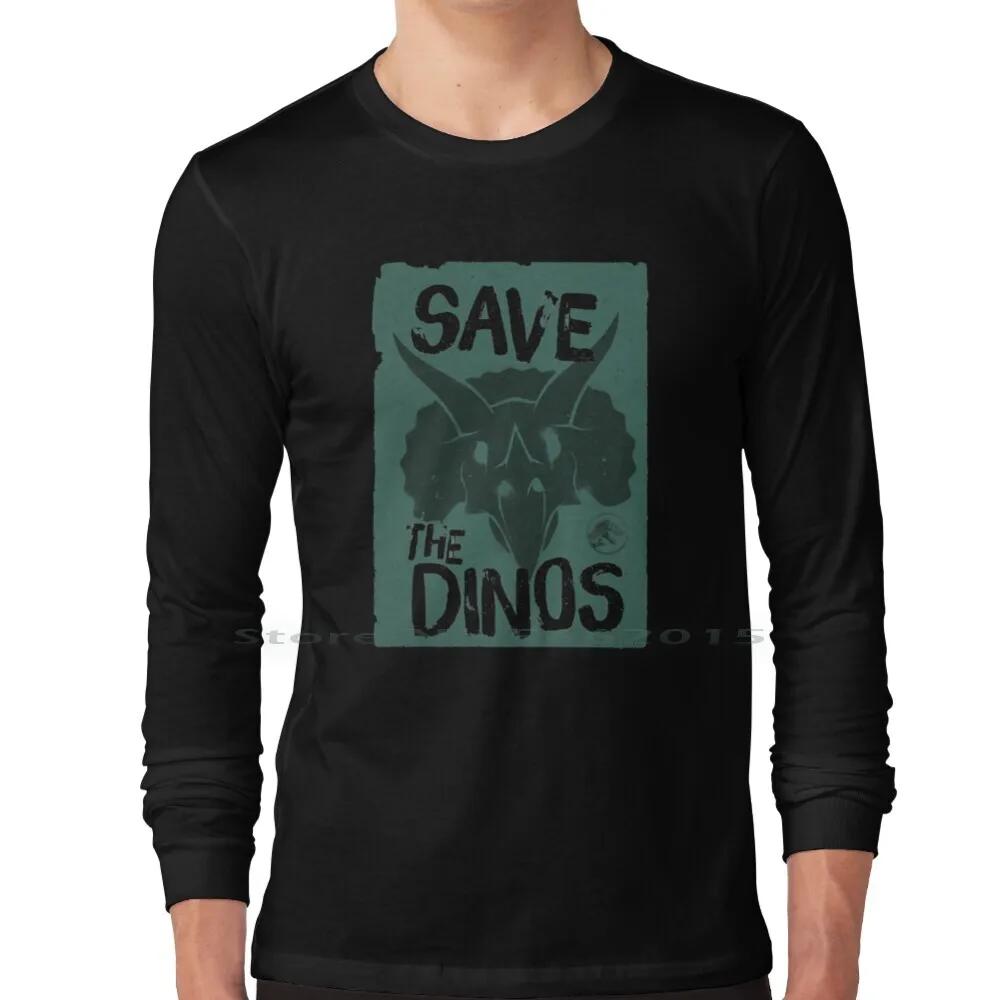 Worlldd Save The Dinos Distressed Poster T Shirt 100% Cotton Fifthsuntshirt 2020fifthsun Triceratops Save Dinos Distressed Short