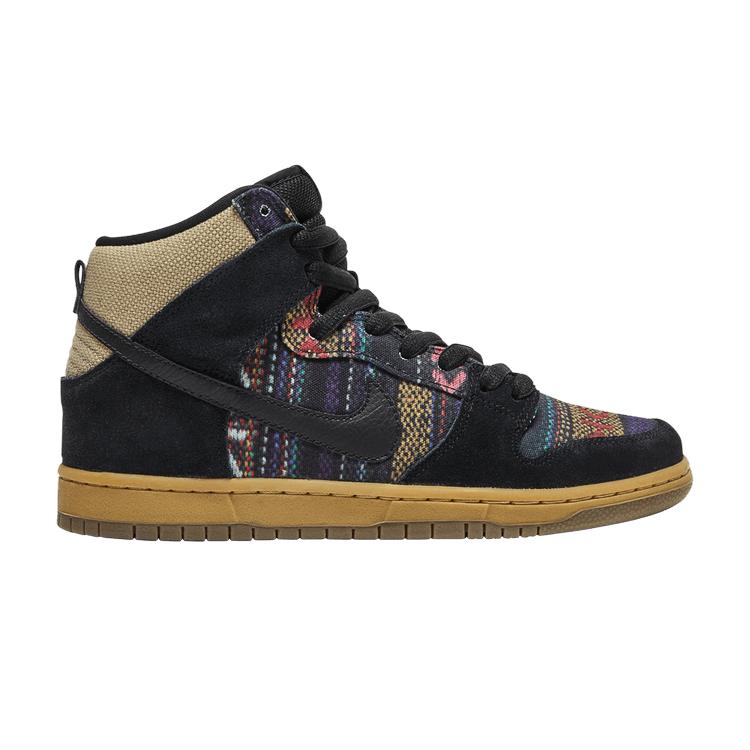 

Мужские кроссовки Nike Dunk High Premium SB Hacky Sack разноцветные черный-светло-коричневый 313171-902