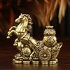 Creative Metal Craft Home Decorations Vintage Brass Horse Statue Desktop Ornament Decoration Zodiac Horse Statue Stereoscopic