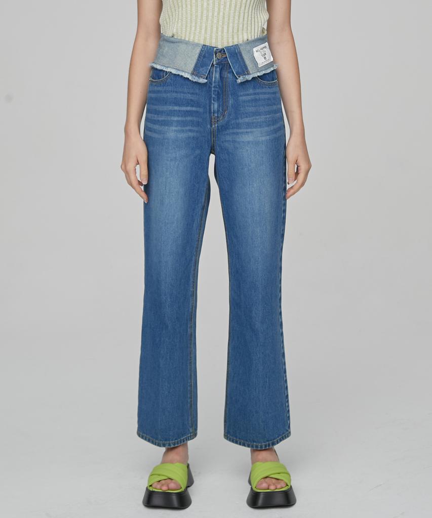 EN OR Foldover High-Rise Denim - Blue