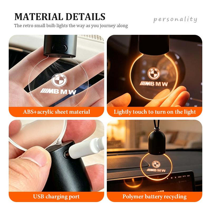 Car Glow LED Light Pendant Hanging Rearview Mirror Accessories For BMW Performance M E87 E30 E46 E28 F35 G20 E93 F20 X3 X GS7