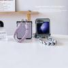 Wrist Strap Weave Leather Phone Case for Samsung Galaxy Z Flip 6 5 4 3 Flip5 Flip4 Flip3 5G Protective Shockproof Cover