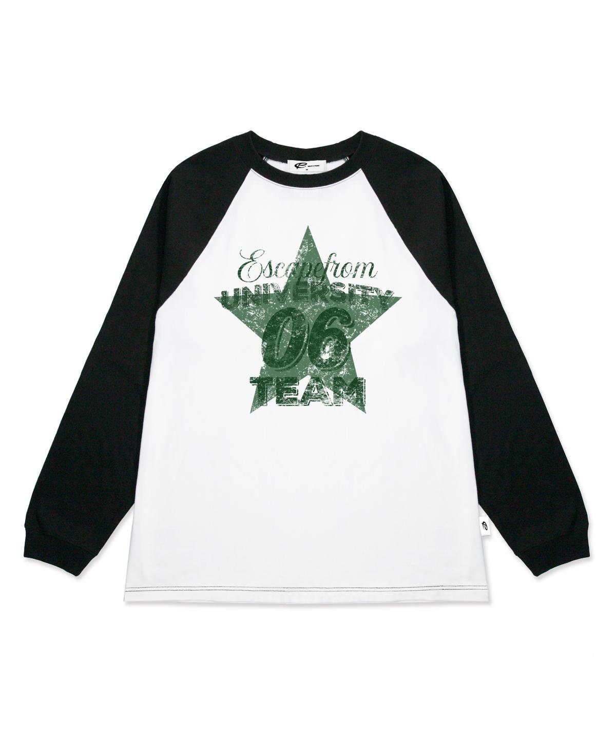 Escape From Green University Star Print Long Sleeve Black M