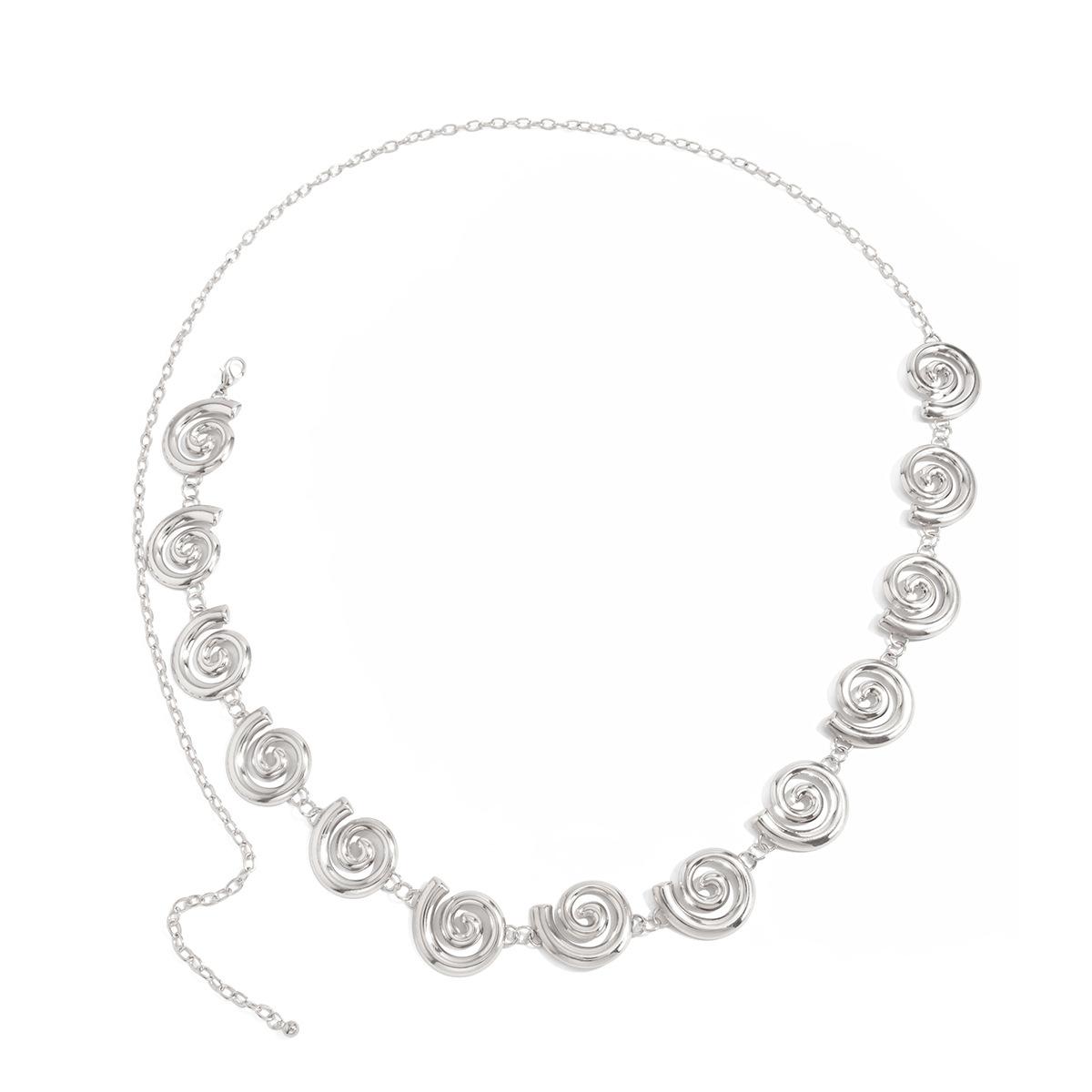 

Fashion Metal Spiral Splicing Waist Chain Waist Chain Creative Hollow Conch Body Chain Female