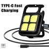 Nuova mini torcia da tasca USB multifunzionale, torcia ricaricabile, luce da lavoro magnetica COB, portachiavi LED, per campeggio all'aperto, pesca, ciclismo, passeggiate