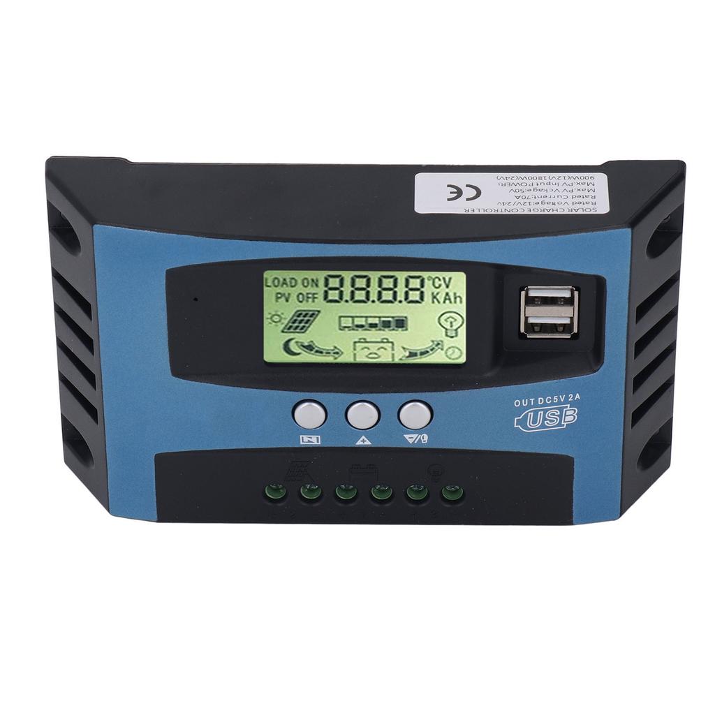 Solar Charge Controller MPPT Tracking Charging Real Time Digital Display Solar PV Charge Controller 12V 24V 70A