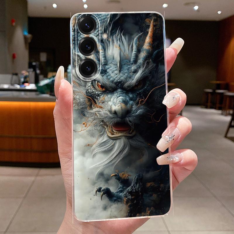 Korpuss Samsung Galaxy A17 5G Tālruņa Vāciņš Silikona mīksts Luksusa Pūķis Jauks Foršs Zēniem Meitenēm Aizmugurējais Vāciņš Caurspīdīgs Bufera Apvalks