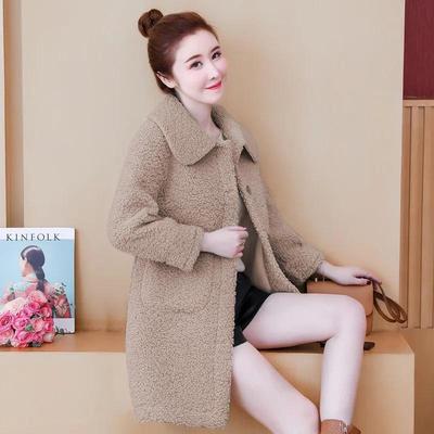 Φθινόπωρο/Χειμώνας 2022 Γυναικείο Παλτό Φαρδιάς Γραμμής από Απομίμηση Μαλλί Αρνιού