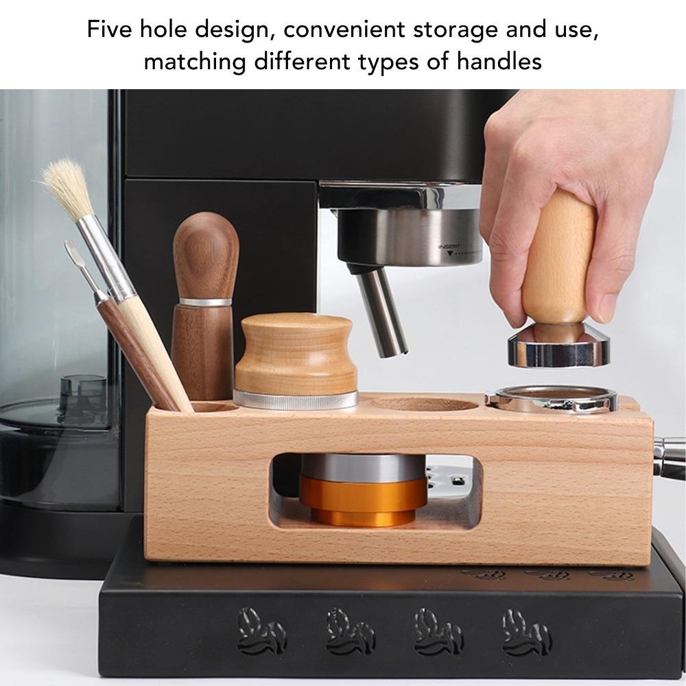 5 Hole Coffee Tamping Station Non-Slip Design Tamper Mat Stand Espresso Tamping Station For Cafes S