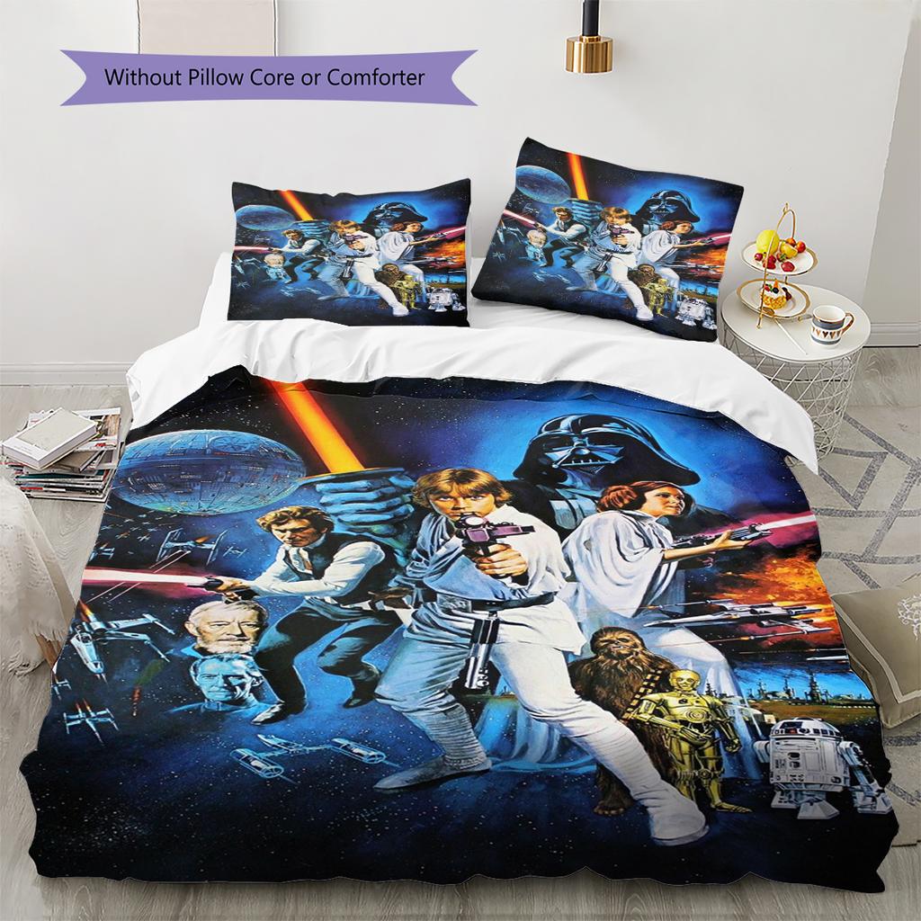 Set cu cuvertură și fețe de pernă cu model Space Opera Decorațiune pentru casă Cadou (1 * husă de pilotă + 2 * fețe de pernă, fără miez)