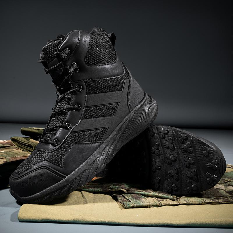 Hiking shoes men's high-top tactical boots men's military fans training desert boots hiking outdoor shoes military boots