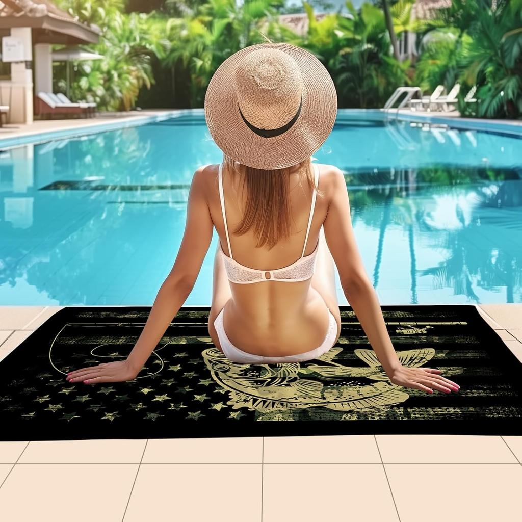 1PC Shadow Arts Beach Towel for Family Stuffs Friend Gifts Quick-Dry Sand Free For Bath Yoga Tourism Beach Camping Swimming GYM