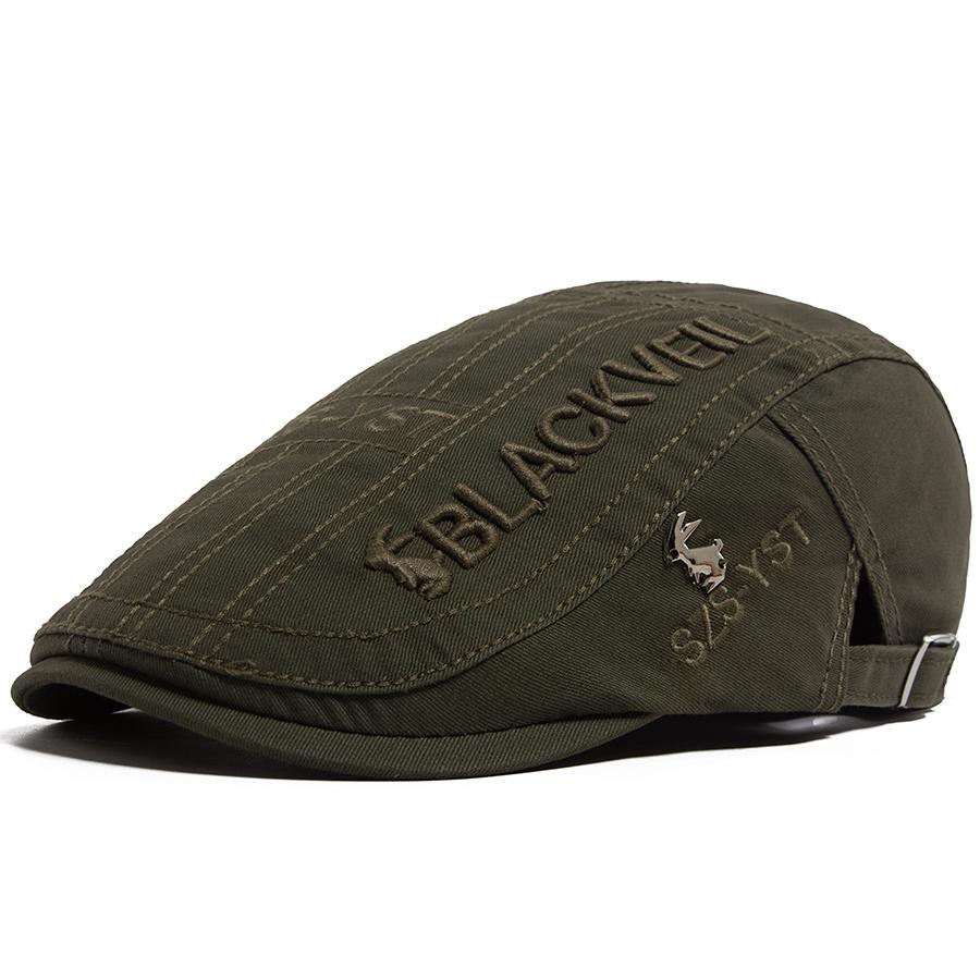 Men Beret Fashion Rabbit Embroidery Flat Caps Spring Summer Visor For Male Fashion Vintage Newsboy Cap Casual Berets Adjustable армия зеленый