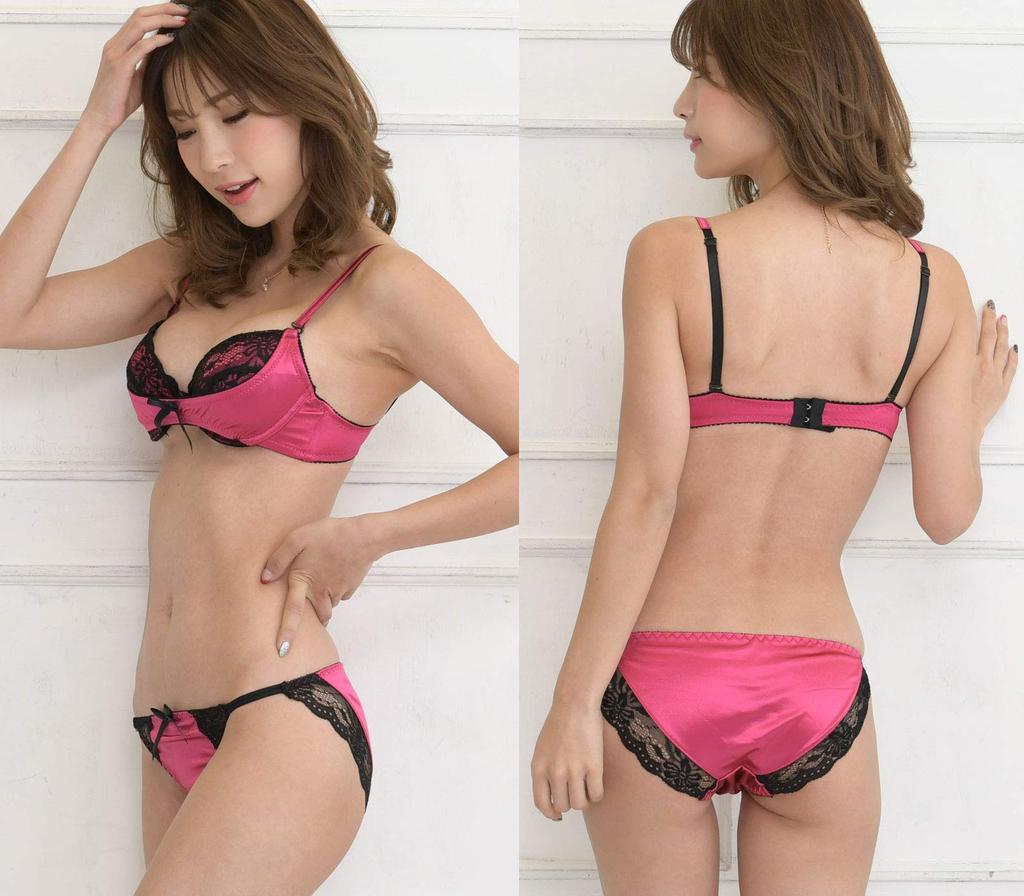Smile Lala Red C65 Bra and Panties Sexy Lingerie for Girls and Padded Underwear with Sponge Pads for Armpit Lifting and Highly Adjustable Sweat Warm