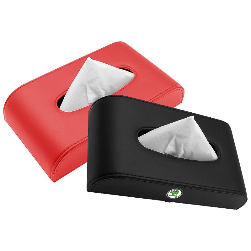 1Pcs Car Tissue Box Holder Armrest Box Storage Case Car Accessories For Skoda Octavia Superb Rapid Kodiaq Karoq Fabia Kamiq Roomster Citigo