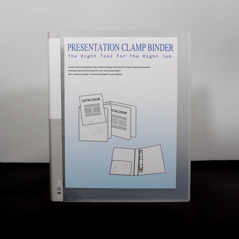 Clear A4 D-Ring Four-Hole Binder - Transparent Cover for Loose-Leaf Pages.