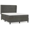 VidaXL Lit à sommier tapissier et matelas Gris foncé 140x200cm Velours - Modèle 3129454