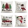 Christmas Linen Pillowcase: Home Sofa Decor & Car Lumbar Support Cushion Cover