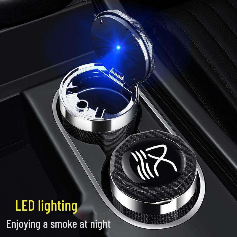 BYD Han DM-i 2025 Car Ashtray with Lid and Light, Flame Retardant, for Han L and Song L Interior Modification