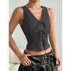 Women's Temperament Commuting V-neck Elegant Summer New Style Lace-up Slim Fashion Top 2025