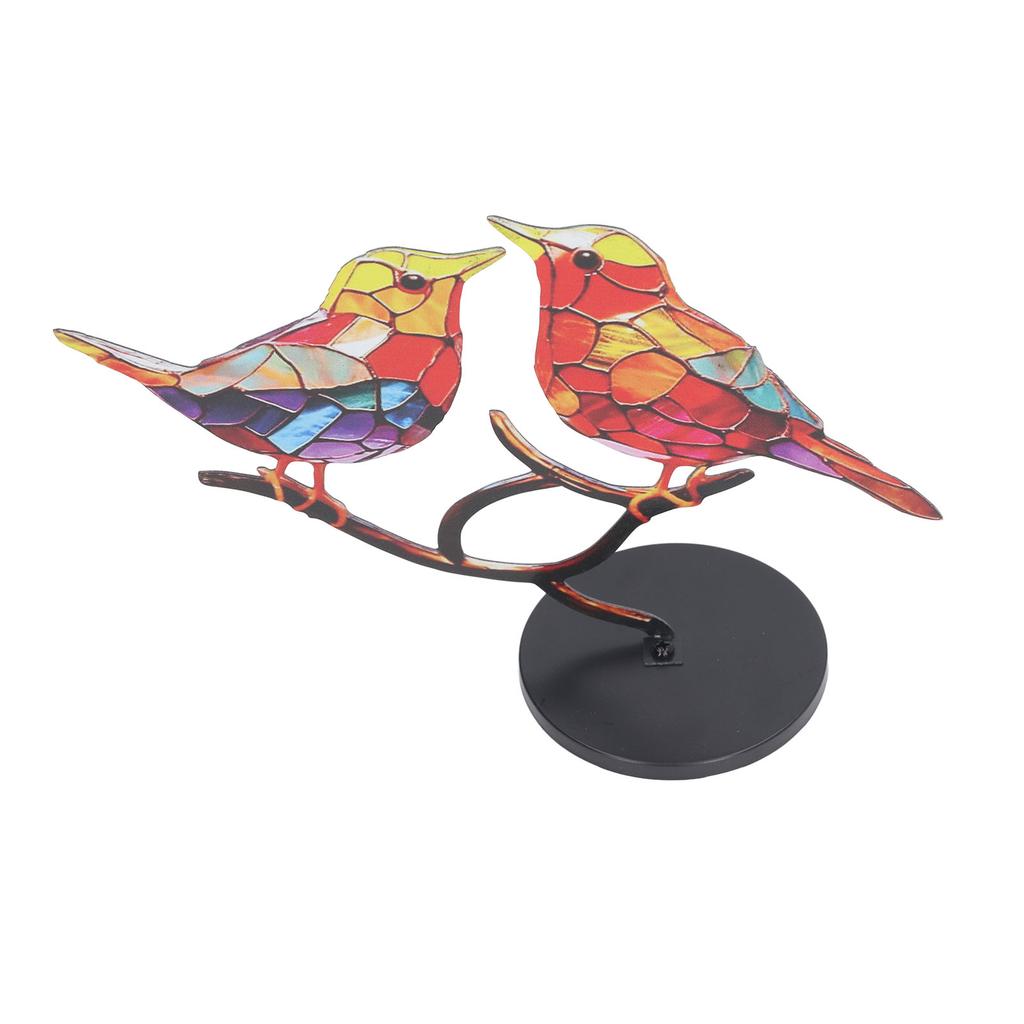 2 Kovové ptáčky Ornament Vizuální dekomprese Barevná dekorace pro domácí stolní dekoraci
