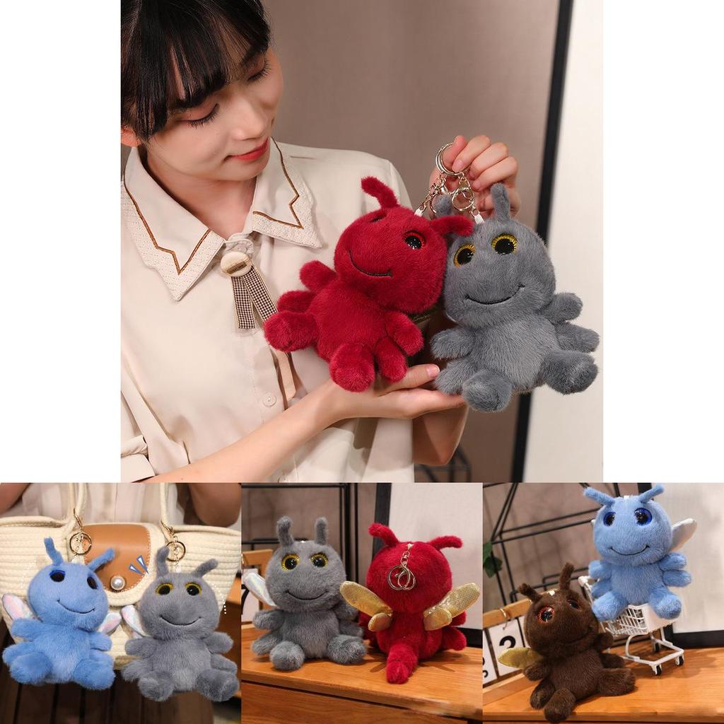 Entzückender Plüsch Libellen Schlüsselanhänger Weiches Spielzeug Niedliches Stofftier Buddy für Geschenke