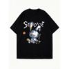 Oversized T-Shirt Black Stupidace Rabbit Graphic Print Casual Streetwear Fashion Top for Women and Men Unisex Loose Fit Everyday Wear Party Outfit