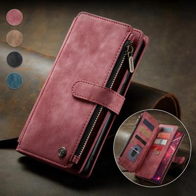 Zipper Wallet Flip Phone Case For Samsung Galaxy S21 S23 FE S24 S22 Plus Ultra A14 A34 A54 A33 A53 Card Slot Stand Leather Cover