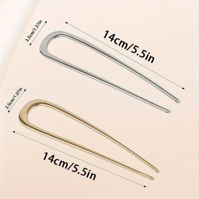 Élégante épingle à cheveux en alliage de zinc en forme de U - Grand accessoire pour cheveux préservant la couleur pour un usage quotidien et un style ancien.