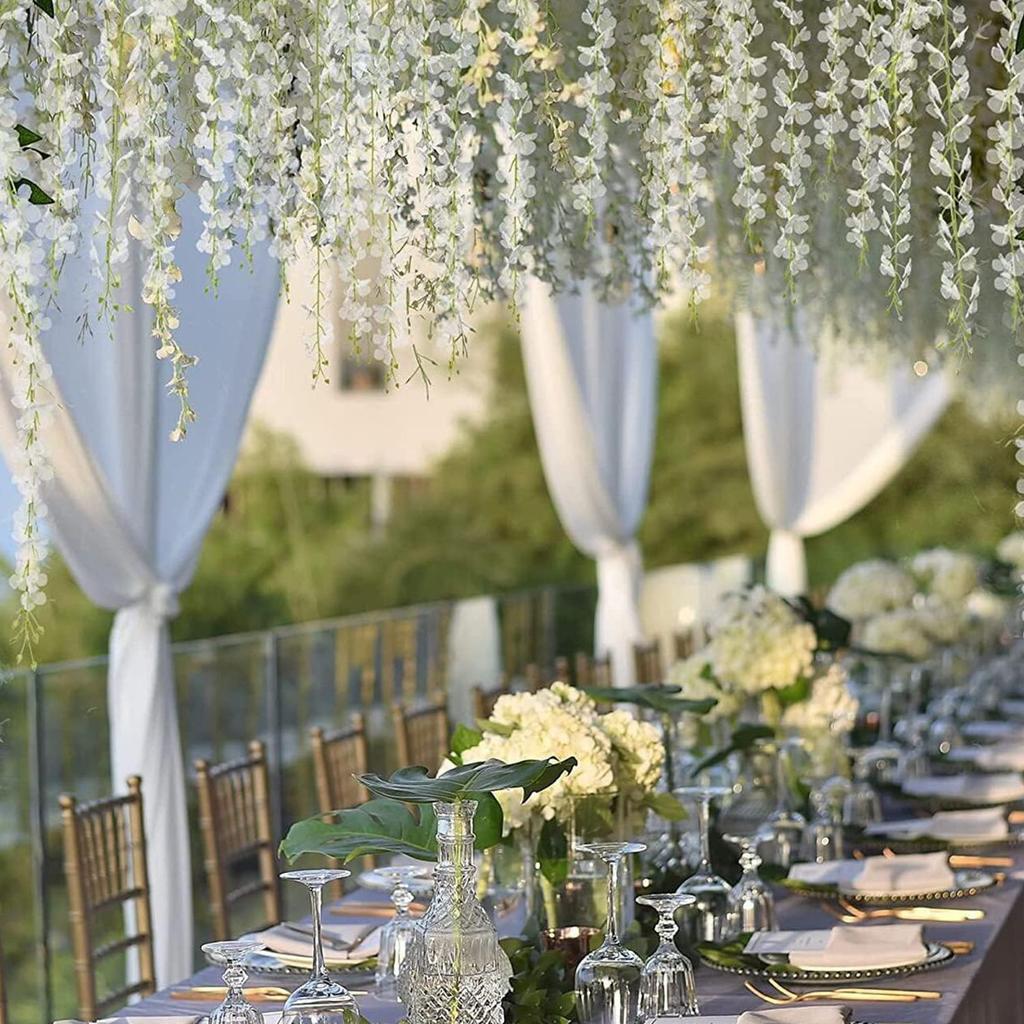 12PCS Artificial Flowers Rattan Home Festival Wedding Celebration Party Outdoor Garden Wall Garland DIY Gift Box Decor Accessory