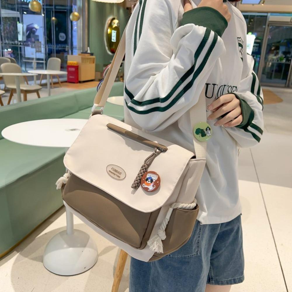 Large Capacity Student Class Nylon Mailman Backpack Girl Casual Japanese Shoulder Bag