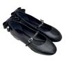 Leather French Back Bow Light Mouth Word with Mary Jane Single Shoes Women's Spring and Autumn New Ballet Flats