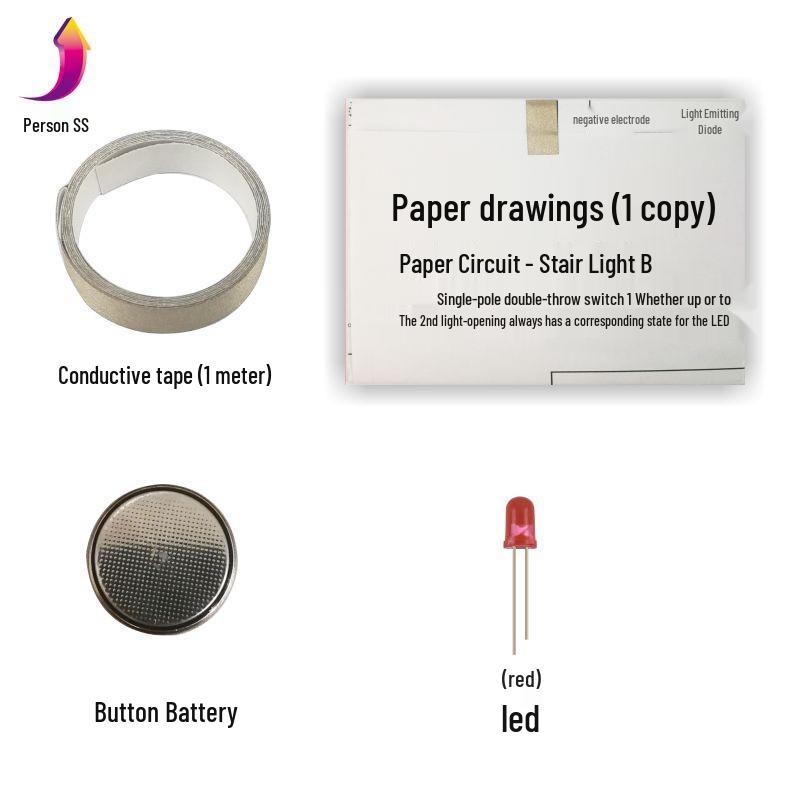 DIY STEAM Stair Light Kit: Handmade Paper Circuit for Science Enthusiasts