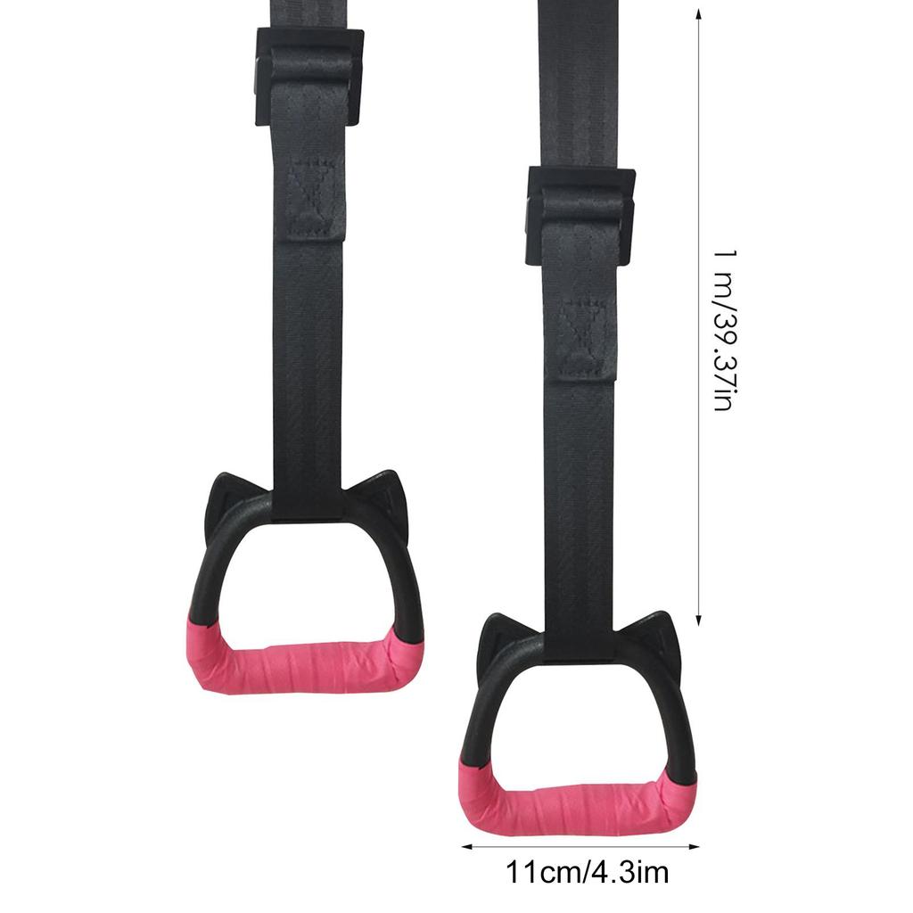 Gymnastics Rings for Kids Gym Ring with Adjustable Straps Buckles Indoor Fitness Home Playground