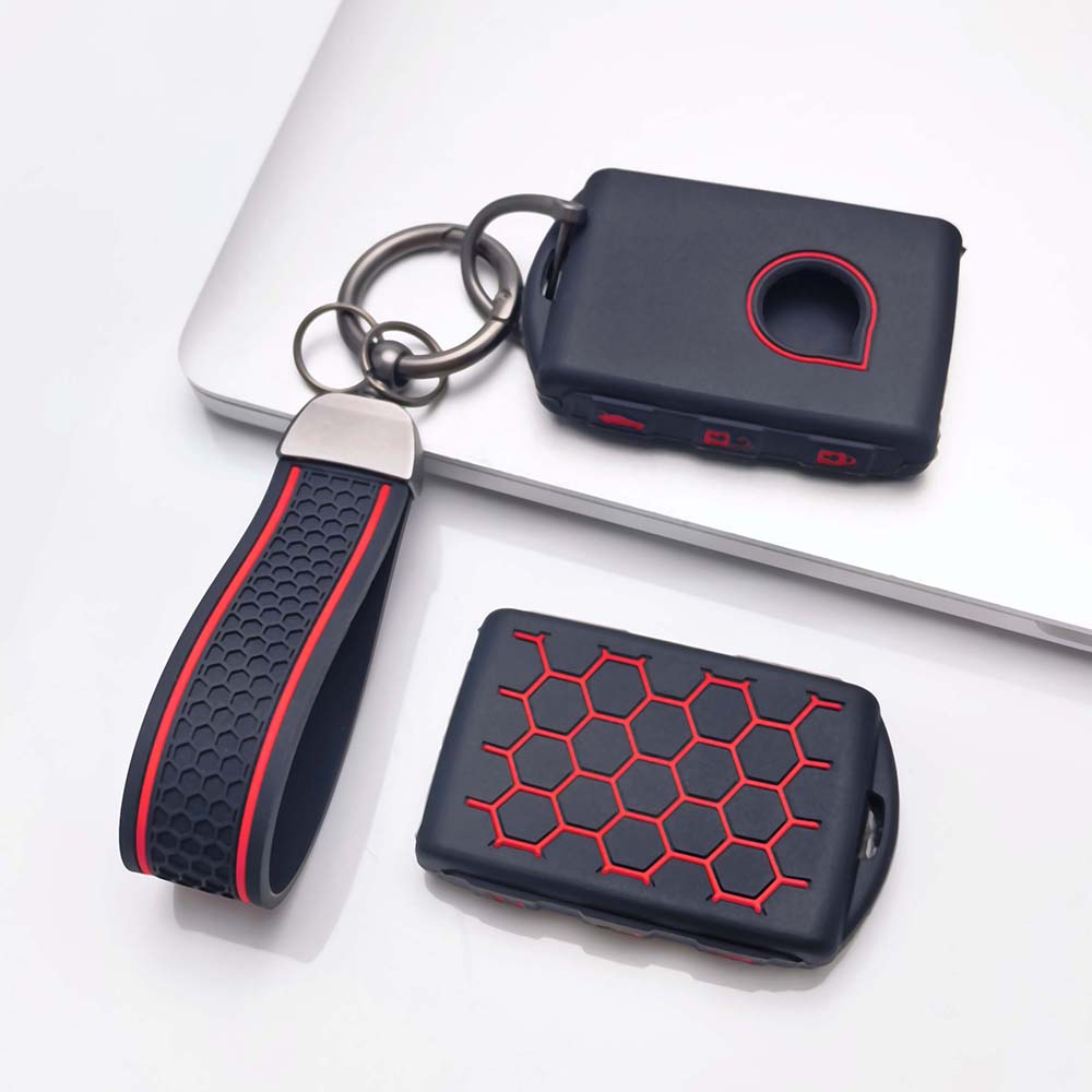 Key Holder Cover for Volvo Xc90 Xc60 Xc40 S90 S60 V90 V60 C40 with Keychain Anti-Scratch Guard Shockproof Protection Soft Grip Texture